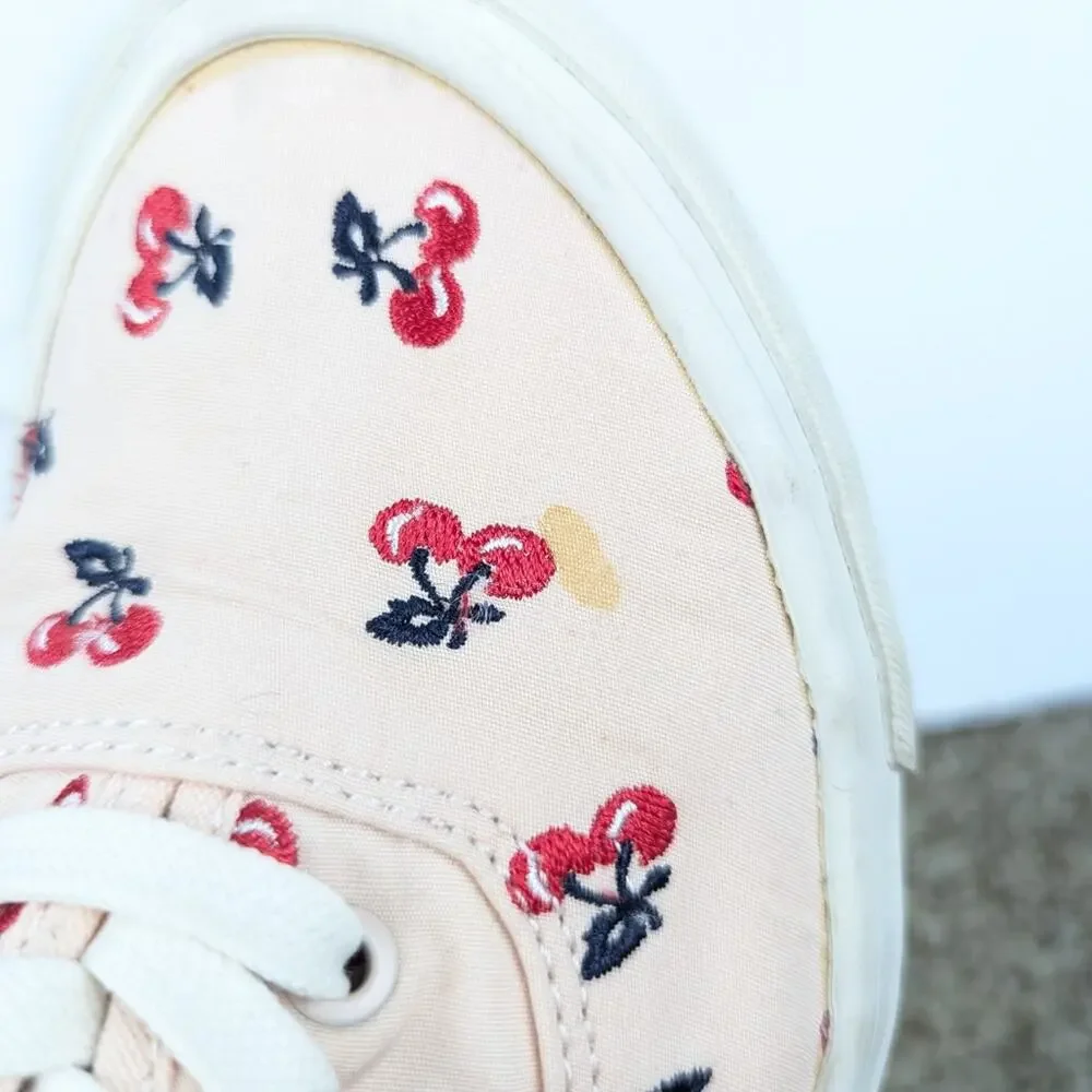 J. Crew SeaVees Embroidered Cherries Casual Legend Sneakers Size 8